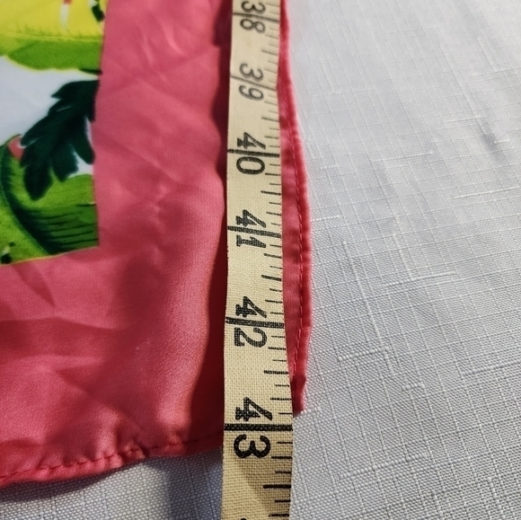 Victoria's Secret Green Pink Tropical Foliage Print Scarf Cover Up - Picture 13 of 14